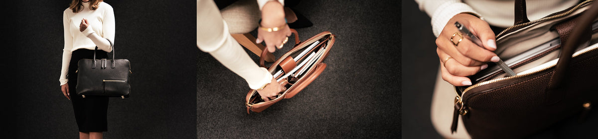 Porte-documents en cuir grainé