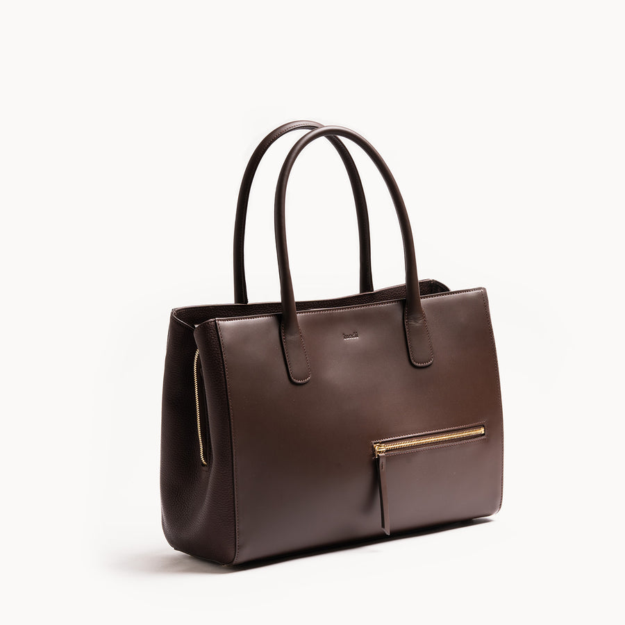 Cabas femme en cuir ~ EMY - MARRON