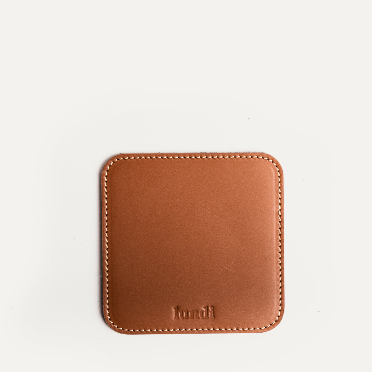 Sous tasse​ en cuir cognac