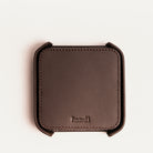 Leather coasters​ with special holder in leather brown