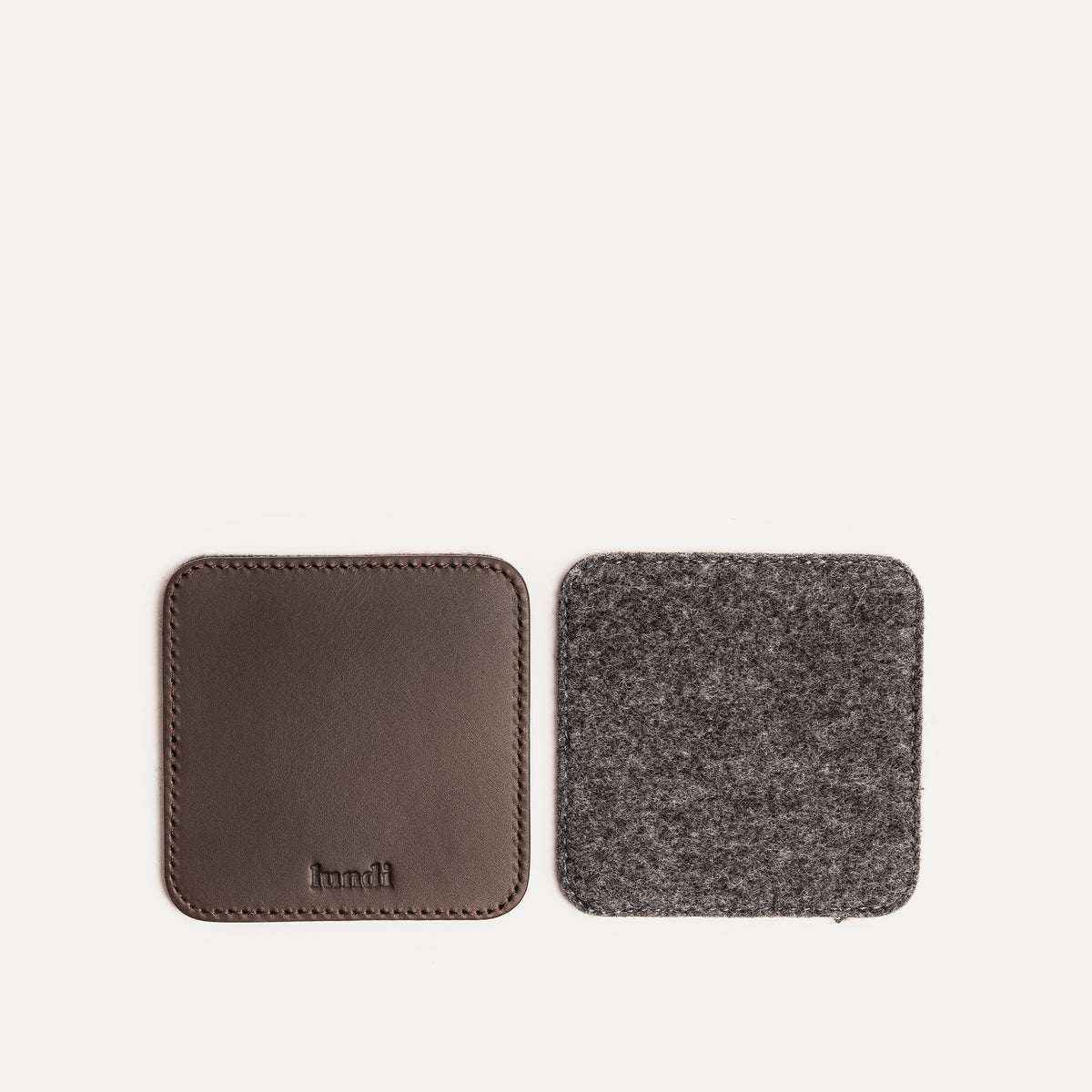 Leather brown coasters​ reversible