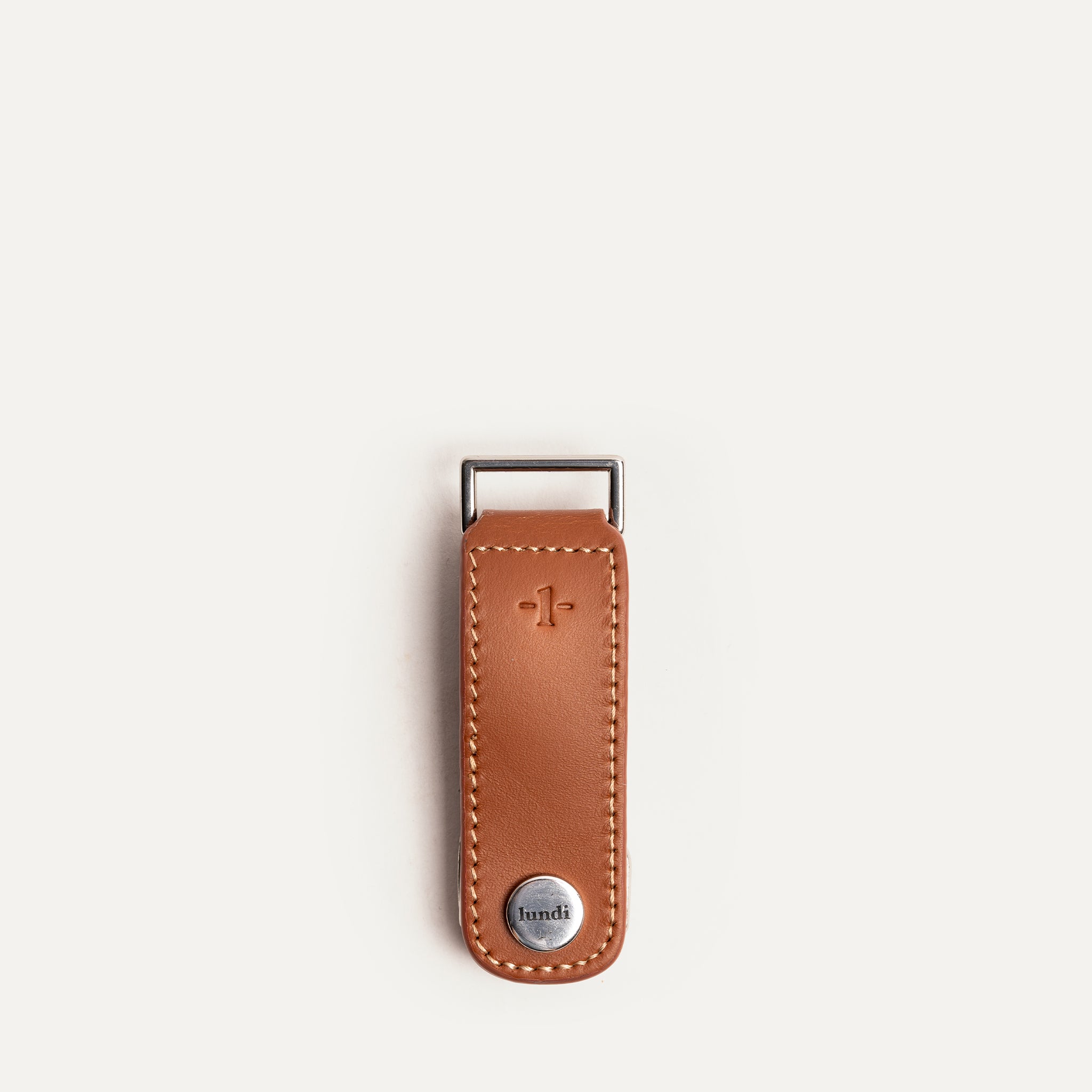 Porte clé​ en cuir cognac, mdèle LUCIO.