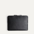 Pochette ordinateur en cuir grainé noir