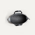 Sac week end femme toile grise et cuir noir, avec un compartiment organisé de 24 litres idéal pour un courts séjours et une escapade.