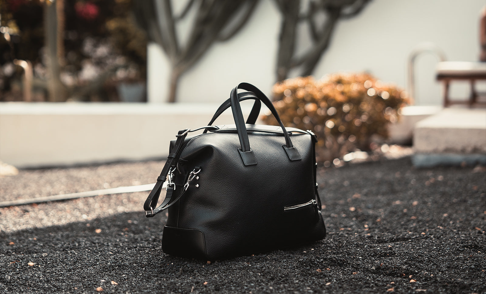 Sac de voyage 48 heures ~ WESLEY~Cuir grainé noir