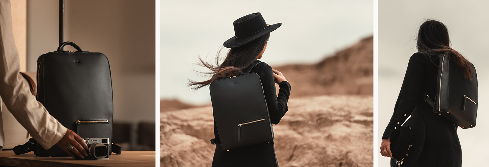 Women's Leather Backpack ~ CHIARA - COGNAC