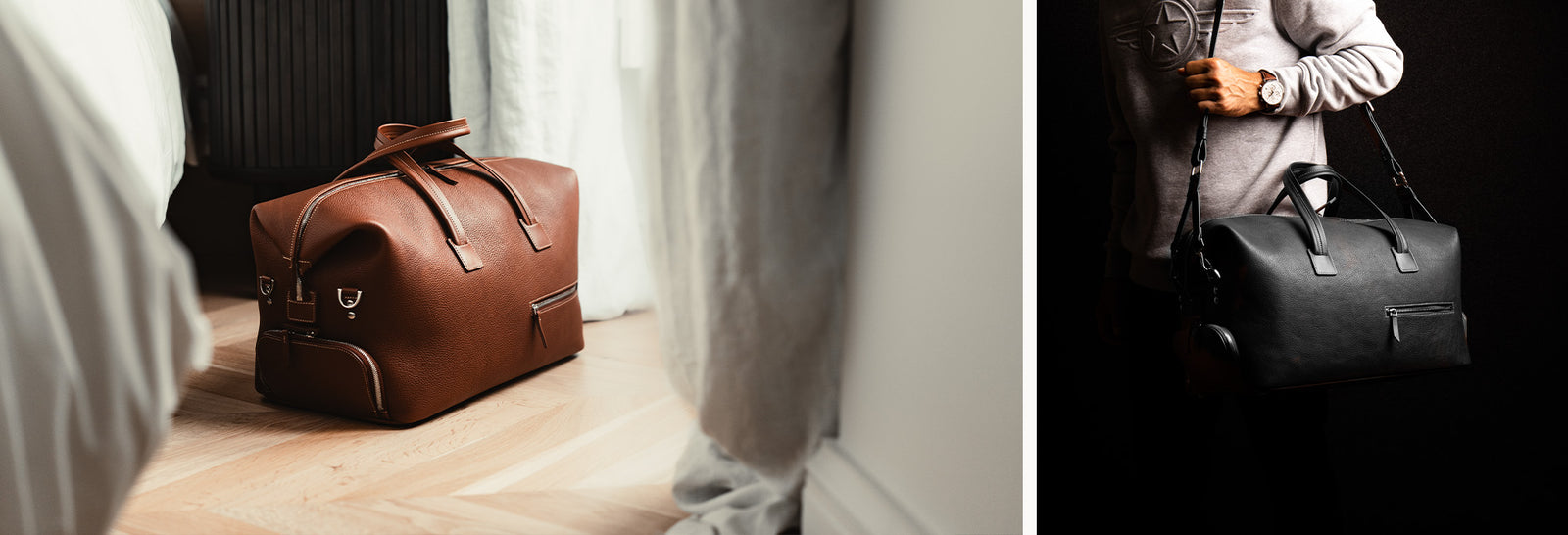 Sac week-end cuir ~ WILSON - MARRON