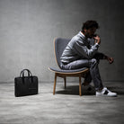 Sac homme travail en cuir et toile.